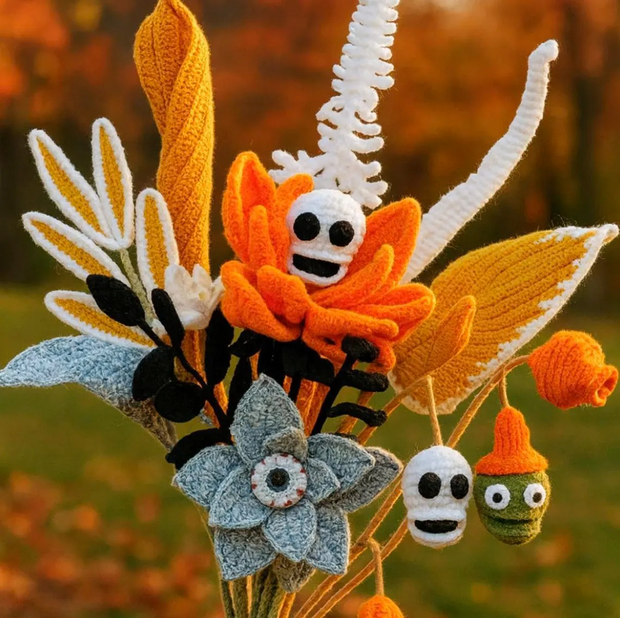 Zombie Flower Bouquet Crochet PATTERN Halloween Bundle