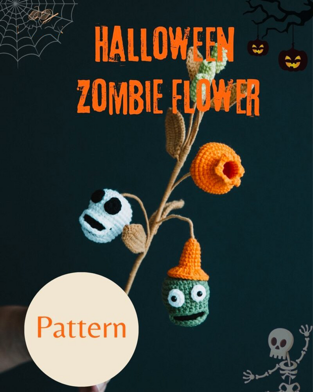 Zombie Flower Bouquet Crochet PATTERN Halloween Bundle