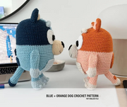 Blue + Orange dog crochet pattern