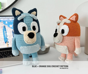 Blue + Orange dog crochet pattern