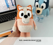 Blue + Orange dog crochet pattern