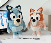 Blue + Orange dog crochet pattern