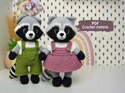 Сrochet pattern Raccoon 2in1 (boy and girl)