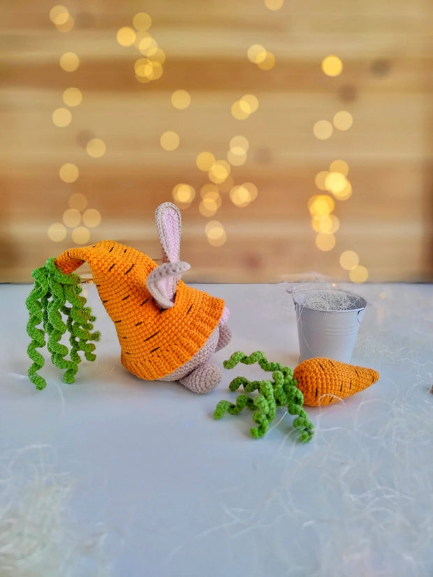 Crochet Easter Bunny gnome pattern and Carrot