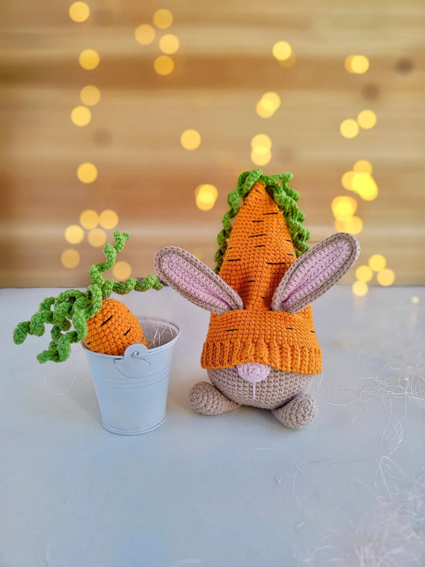 Crochet Easter Bunny gnome pattern and Carrot