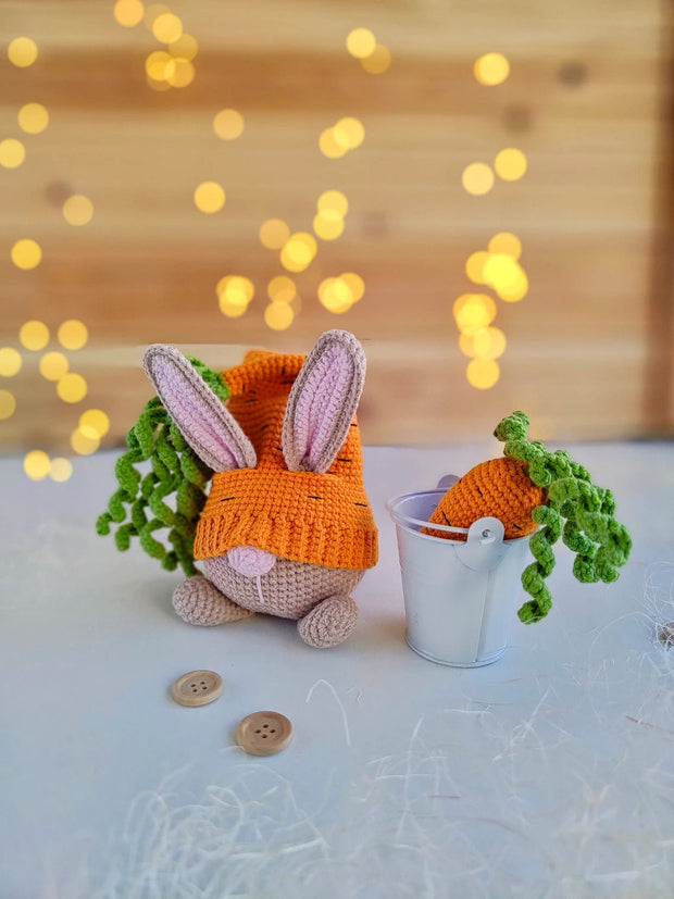 Crochet Easter Bunny gnome pattern and Carrot