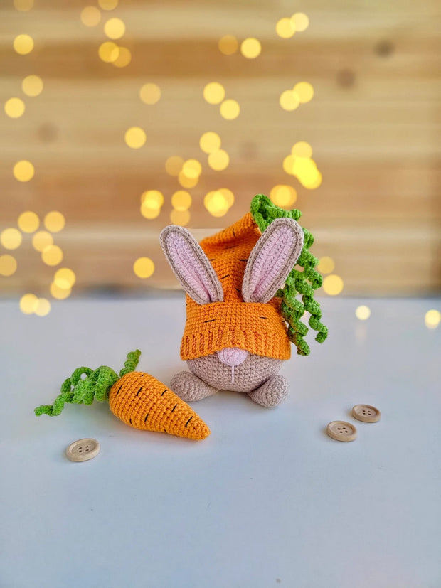 Crochet Easter Bunny gnome pattern and Carrot