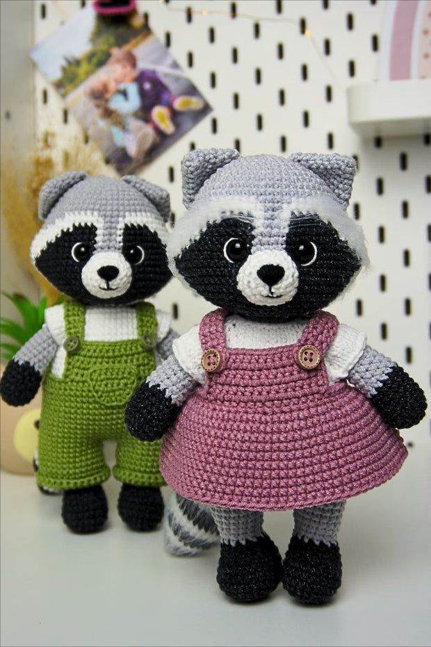 Сrochet pattern Raccoon 2in1 (boy and girl)