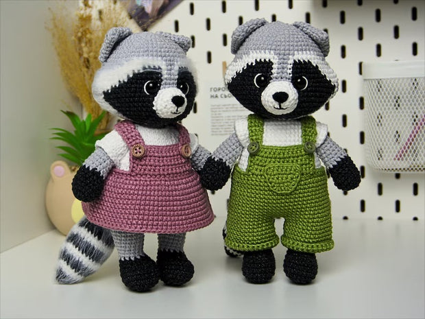 Сrochet pattern Raccoon 2in1 (boy and girl)