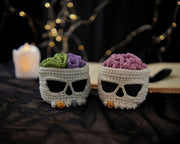 Brainy skull coaster set CROCHET PATTERN