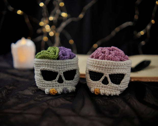 Brainy skull coaster set CROCHET PATTERN