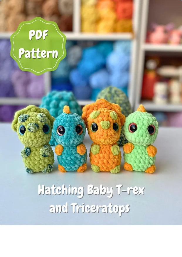 2in1 No Sew Hatching Baby Dinos Pattern