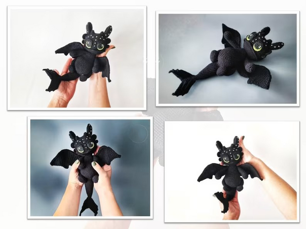 CROCHET PATTERN Black Dragon