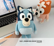 Blue + Orange dog crochet pattern