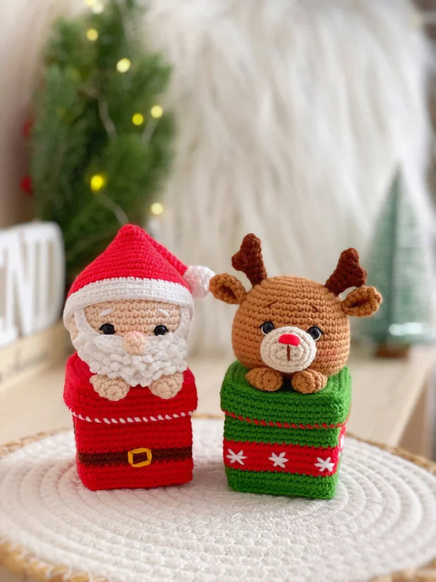 CROCHET PATTERN Christmas ornaments gift boxes