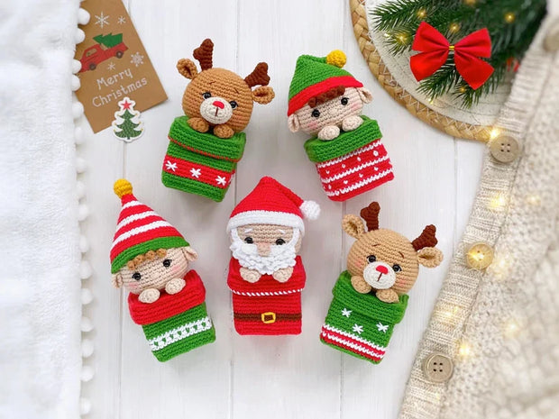 CROCHET PATTERN Christmas ornaments gift boxes