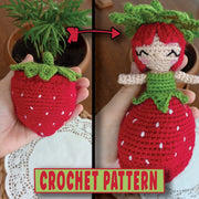 crochet pattern Cute Reversible Strawberry Doll Amigurumi