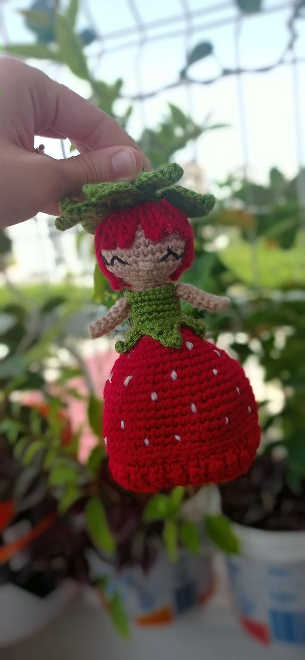 crochet pattern Cute Reversible Strawberry Doll Amigurumi