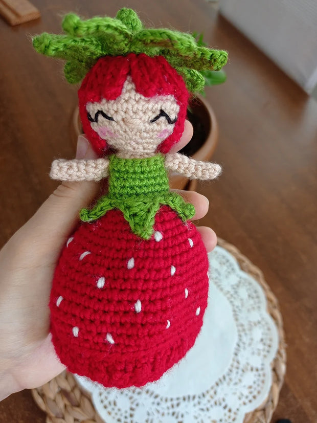 crochet pattern Cute Reversible Strawberry Doll Amigurumi