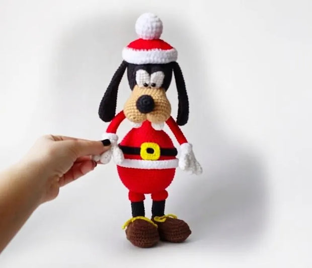 CROCHET PATTERN Christmas Dog Goofy 31 cm