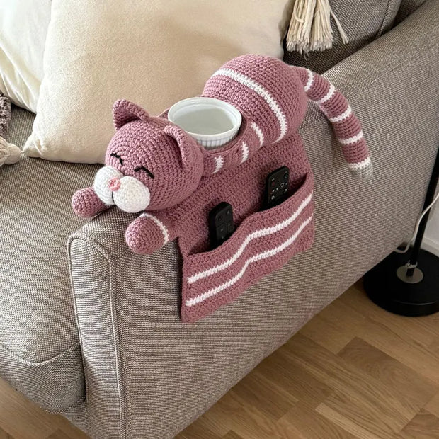 Crochet pattern adorable Cat Sofa Organizer