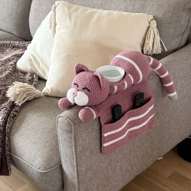 Crochet pattern adorable Cat Sofa Organizer