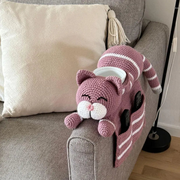Crochet pattern adorable Cat Sofa Organizer