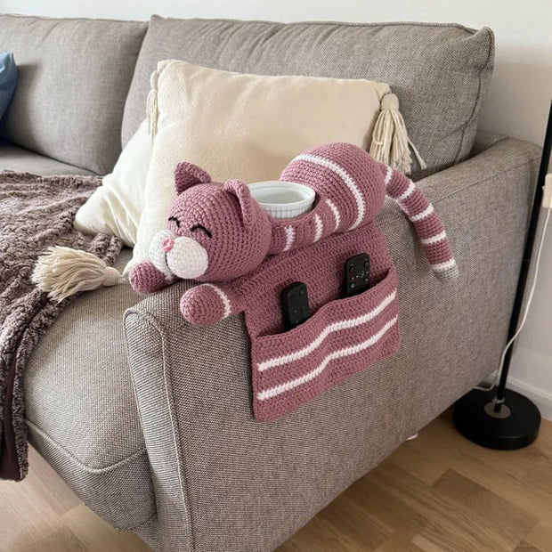 Crochet pattern adorable Cat Sofa Organizer