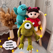 3 in 1 Boo and Mike Wazowsk and Sullivan Crochet Pattern