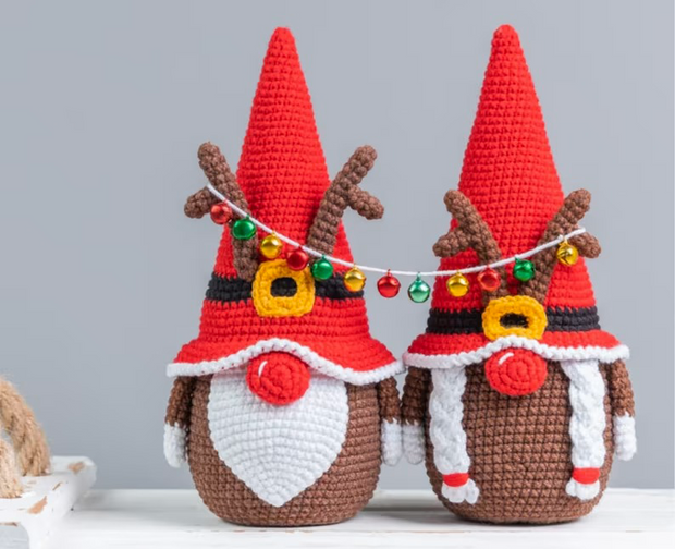 Christmas crochet patterns Reindeer gnomes