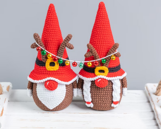 Christmas crochet patterns Reindeer gnomes