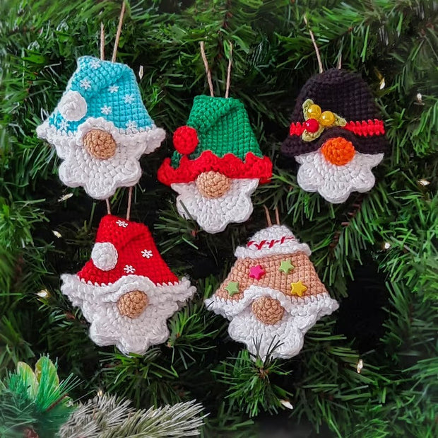 Set of 10 crochet Christmas ornament pattern