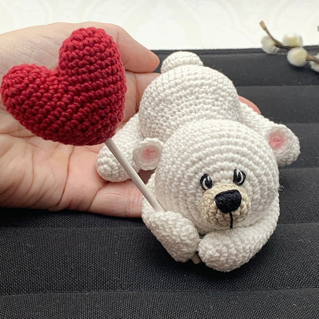 Crochet pattern adorable Valentines Bear holding your heart